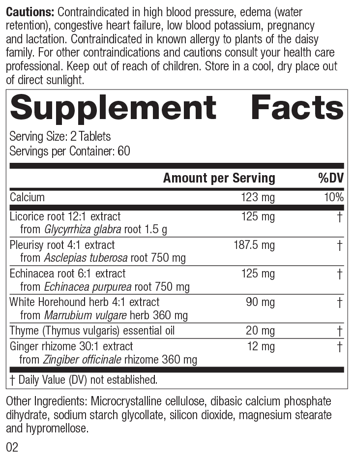 Broncafect, 60 Tablets, Rev 02 Supplement Facts