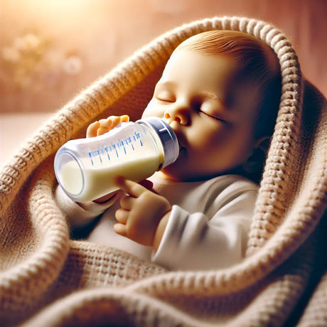 Baby drinking from a bottle