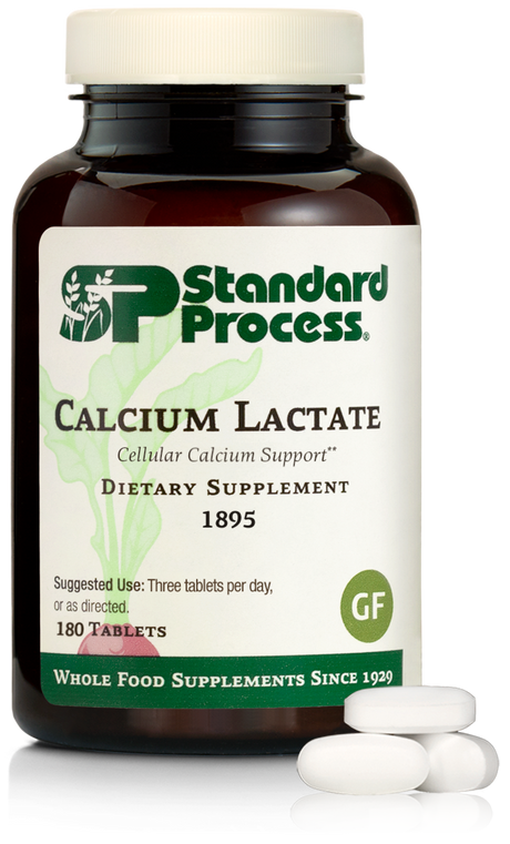 An image of a bottle of Calcium Lactate, 180 tablets.