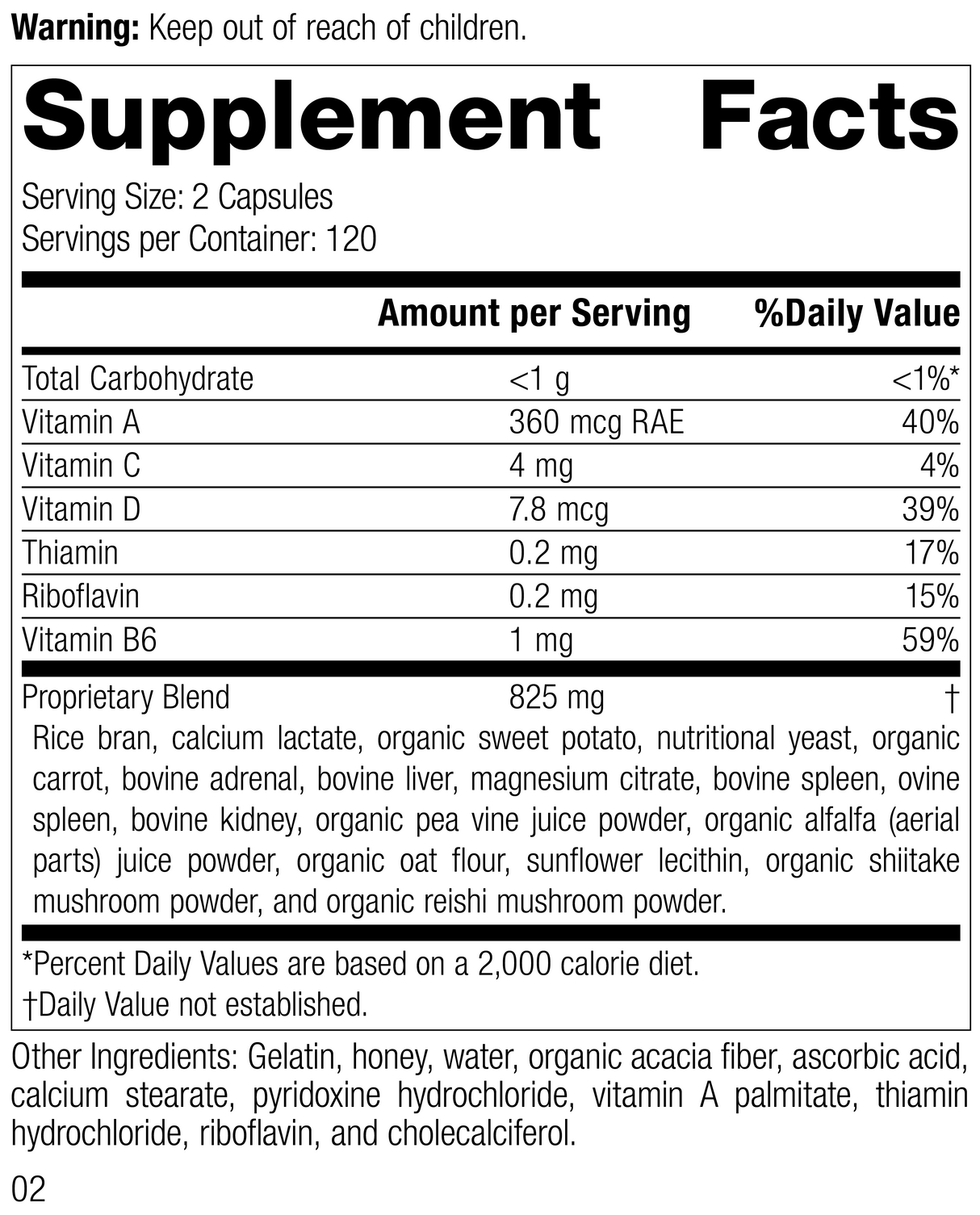 Catalyn® GF, 240 Capsules Rev 01 Supplement Facts